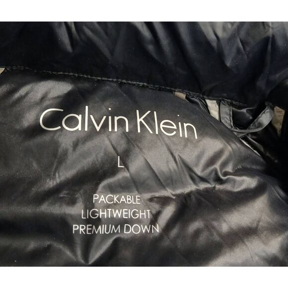 Calvin klien womens large premium duck down puffer jacket packable black hoodie - Picture 7 of 10